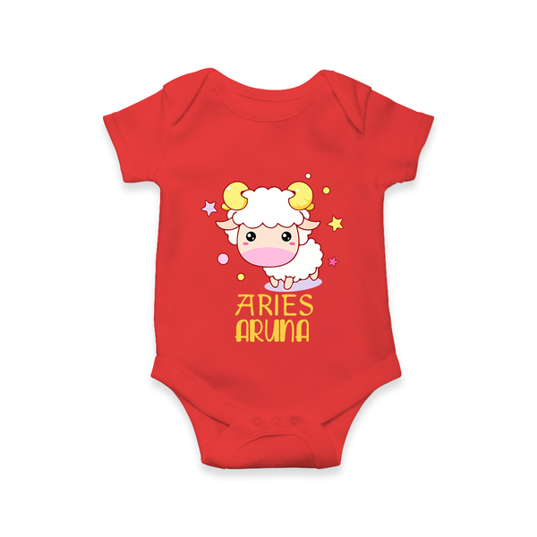 Aries Baby Romper / Onesie | Custom Romper / Onesie for Aries Babies - RED - New Born (Chest 14")