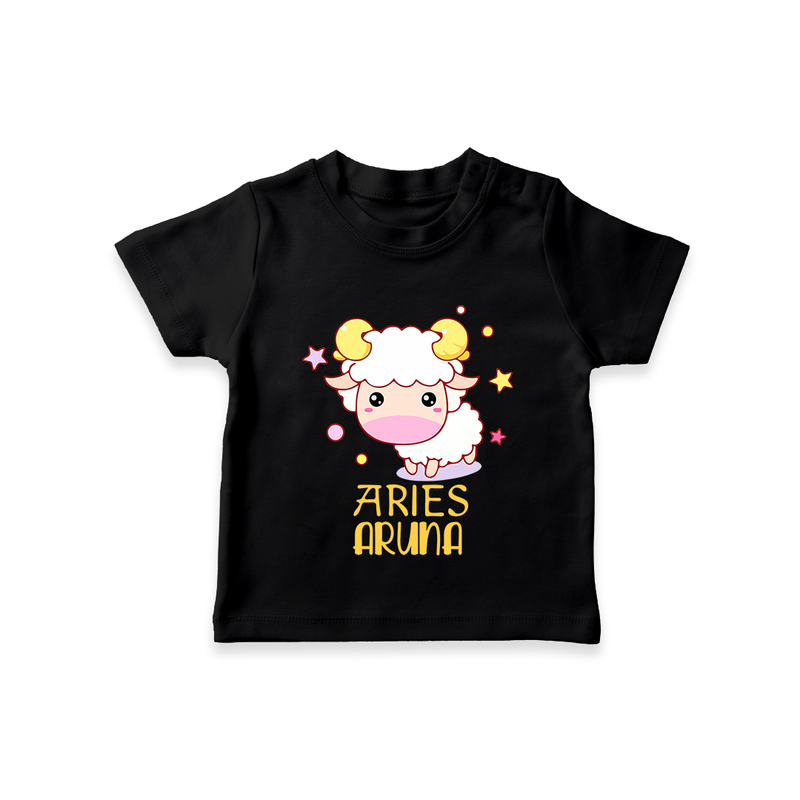 Aries Baby T-Shirt | Custom T-Shirt for Aries Babies - BLACK - 0-5 Months Old (Chest 17")