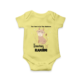 Too Cute To Be This Stubborn Taurus Romper / Onesie | Personalized Taurus Romper / Onesie for Your Little Stubborn Star - PASTEL YELLOW - New Born (Chest 14")