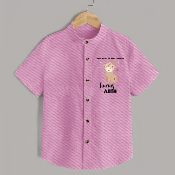 Too Cute To Be This Stubborn Taurus Shirt | Personalized Taurus Shirt for Your Little Stubborn Star - BABY PINK - 0 - 6 Months Old (Chest 23")