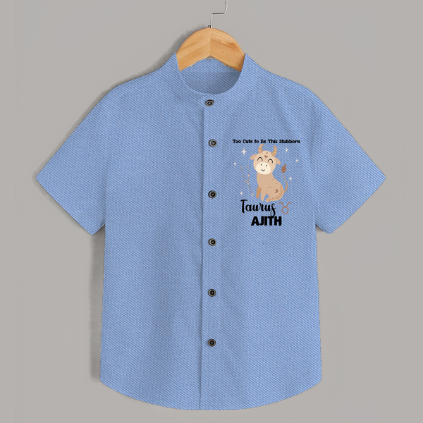Too Cute To Be This Stubborn Taurus Shirt | Personalized Taurus Shirt for Your Little Stubborn Star - SKY BLUE - 0 - 6 Months Old (Chest 23")