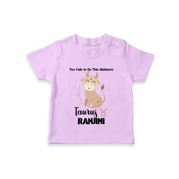 Too Cute To Be This Stubborn Taurus T-Shirt | Personalized Taurus T-Shirt for Your Little Stubborn Star - LILAC - 0-5 Months Old (Chest 17")