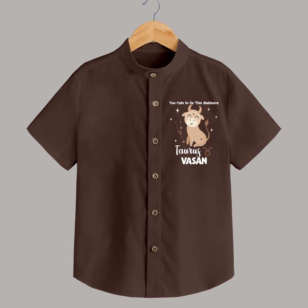 Too Cute To Be This Stubborn Taurus Shirt | Personalized Taurus Shirt for Your Little Stubborn Star - CHOCOLATE BROWN - 0 - 6 Months Old (Chest 23")