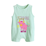 Snacks, Naps and Taurus Vibes Romper Suit / Sleeveless Romper | Custom Taurus Romper Suit / Sleeveless Romper for Your Cozy Baby - MINT GREEN - 0 - 5 Months Old (Chest 18")