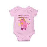 Snacks, Naps and Taurus Vibes Romper / Onesie | Custom Taurus Romper / Onesie for Your Cozy Baby - BABY PINK - New Born (Chest 14")