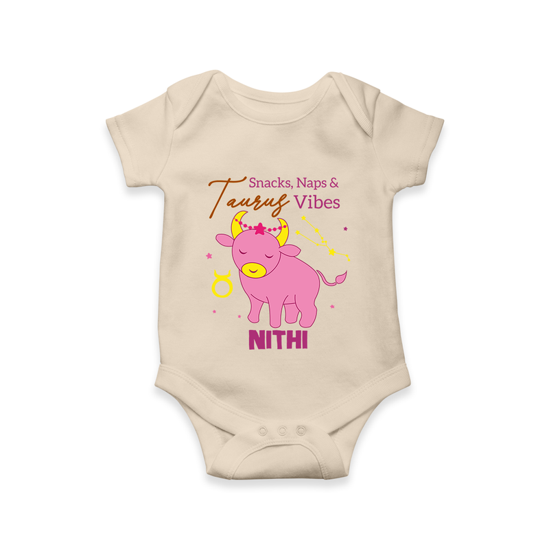 Snacks, Naps and Taurus Vibes Romper / Onesie | Custom Taurus Romper / Onesie for Your Cozy Baby - IVORY - New Born (Chest 14")