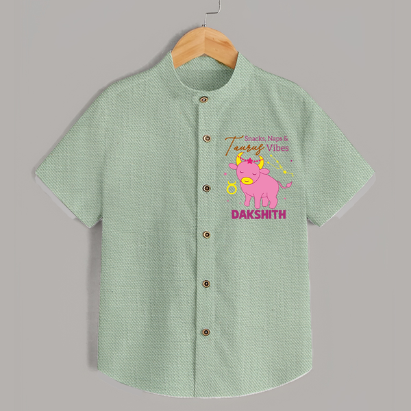 Snacks, Naps and Taurus Vibes Shirt | Custom Taurus Shirt for Your Cozy Baby - MINT GREEN - 0 - 6 Months Old (Chest 23")