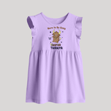 Born To Be Cozy Taurus Baby Frock | Personalized Baby Frock for Your Cozy Taurus Baby - LILAC - 0 - 3 Months Old (Chest 17")