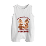 Two Moods, One Baby Gemini Romper Suit / Sleeveless Romper | Custom Gemini Baby Romper Suit / Sleeveless Romper for Your Little Dual Personality - WHITE - 0 - 5 Months Old (Chest 18")
