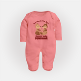Two Moods, One Baby Gemini Sleepsuit / Full Sleeve Bodysuit | Custom Gemini Baby Sleepsuit / Full Sleeve Bodysuit for Your Little Dual Personality - PEACH - New Born (Chest 7.5")
