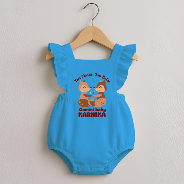 Two Moods, One Baby Gemini Romper Frock | Custom Gemini Baby Romper Frock for Your Little Dual Personality - SKY BLUE - 0 - 3 Months Old (Chest 19")
