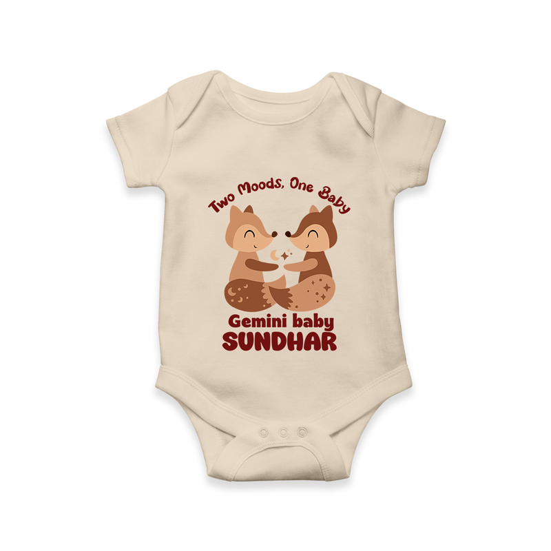 Two Moods, One Baby Gemini Romper / Onesie | Custom Gemini Baby Romper / Onesie for Your Little Dual Personality - IVORY - New Born (Chest 14")