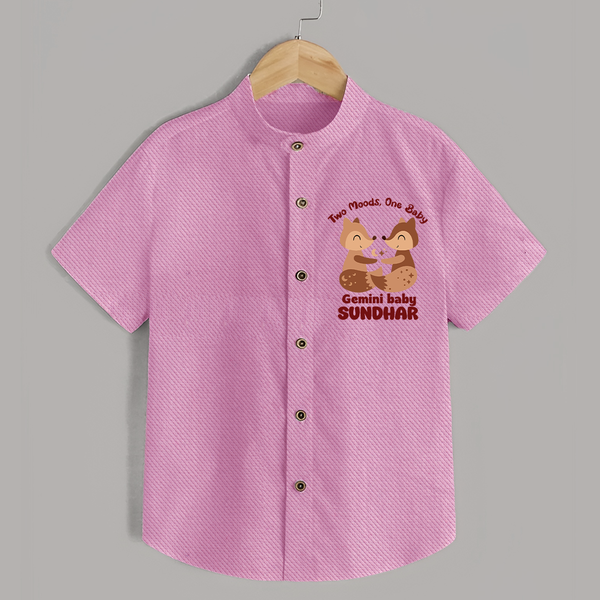Two Moods, One Baby Gemini Shirt | Custom Gemini Baby Shirt for Your Little Dual Personality - BABY PINK - 0 - 6 Months Old (Chest 23")