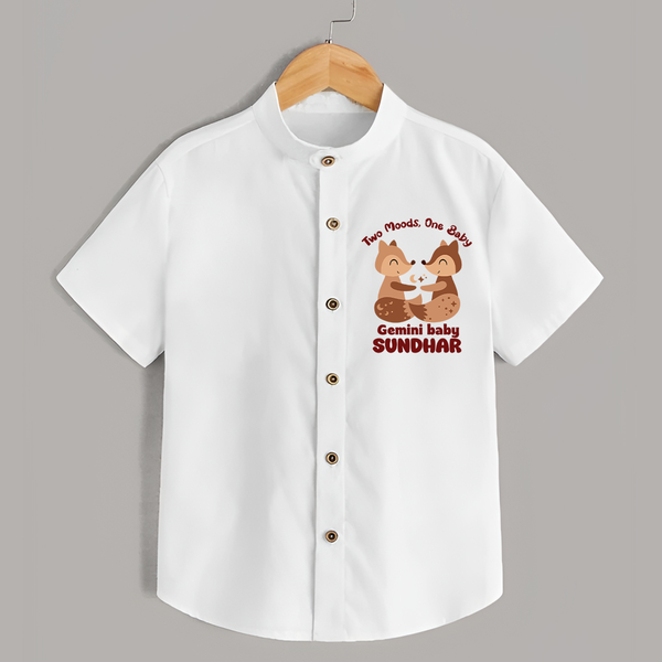 Two Moods, One Baby Gemini Shirt | Custom Gemini Baby Shirt for Your Little Dual Personality - WHITE - 0 - 6 Months Old (Chest 23")