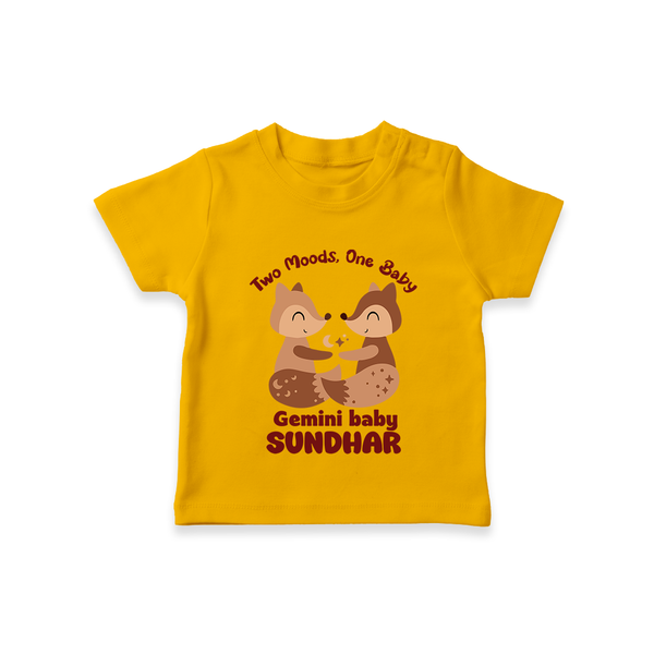 Two Moods, One Baby Gemini T-Shirt | Custom Gemini Baby T-Shirt for Your Little Dual Personality - CHROME YELLOW - 0-5 Months Old (Chest 17")