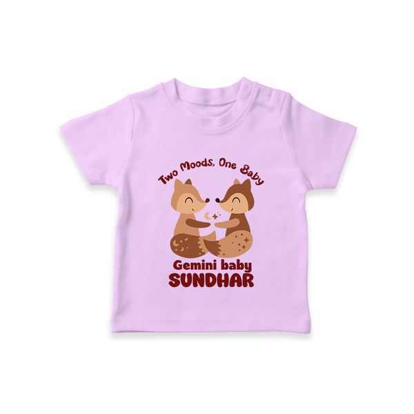 Two Moods, One Baby Gemini T-Shirt | Custom Gemini Baby T-Shirt for Your Little Dual Personality - LILAC - 0-5 Months Old (Chest 17")