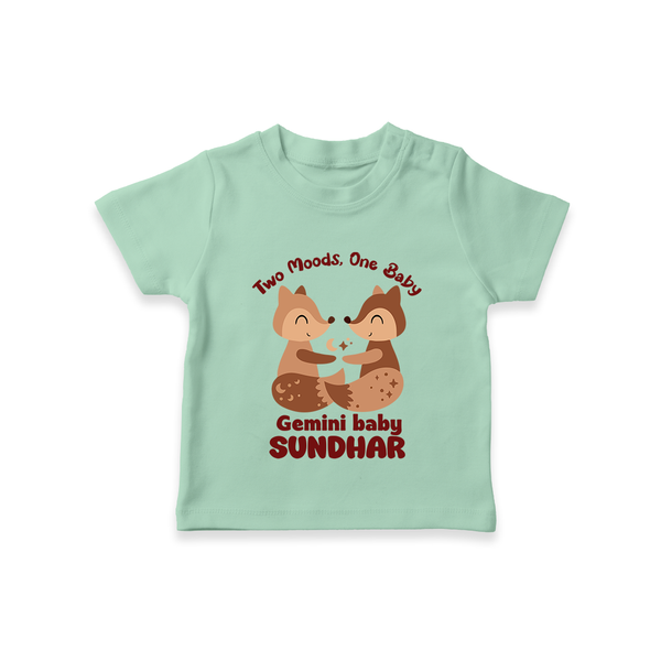 Two Moods, One Baby Gemini T-Shirt | Custom Gemini Baby T-Shirt for Your Little Dual Personality - MINT GREEN - 0-5 Months Old (Chest 17")
