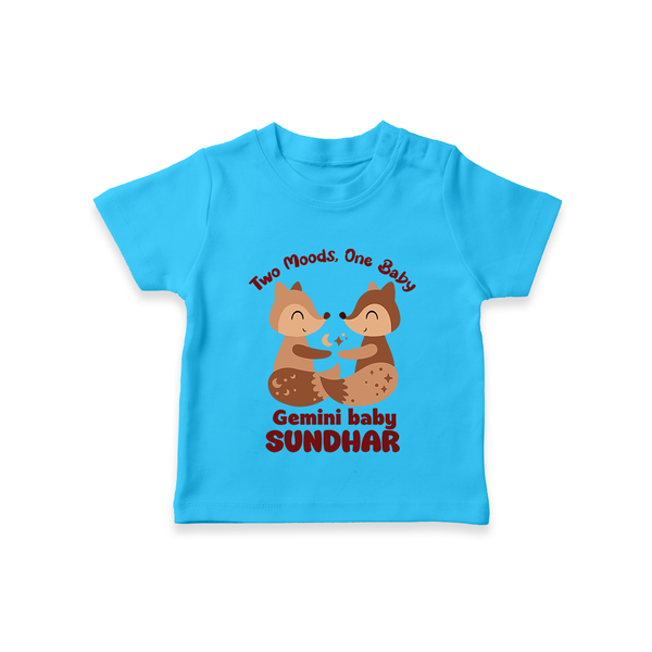 Two Moods, One Baby Gemini T-Shirt | Custom Gemini Baby T-Shirt for Your Little Dual Personality - SKY BLUE - 0-5 Months Old (Chest 17")