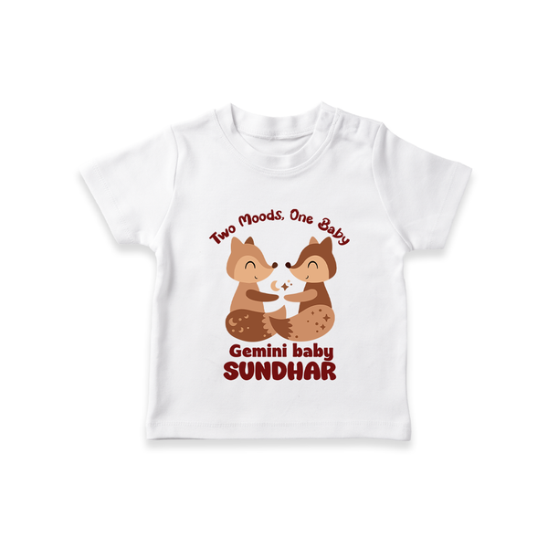 Two Moods, One Baby Gemini T-Shirt | Custom Gemini Baby T-Shirt for Your Little Dual Personality - WHITE - 0-5 Months Old (Chest 17")