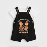 Two Moods, One Baby Gemini Dungaree Set | Custom Gemini Baby Dungaree Set for Your Little Dual Personality - BLACK - 0 - 5 Months Old (Chest 18")
