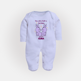 Born With A Built-In Chat Mode Gemini Sleepsuit / Full Sleeve Bodysuit | Custom Gemini Sleepsuit / Full Sleeve Bodysuit for Your Little Talker - BABY BLUE - New Born (Chest 7.5")