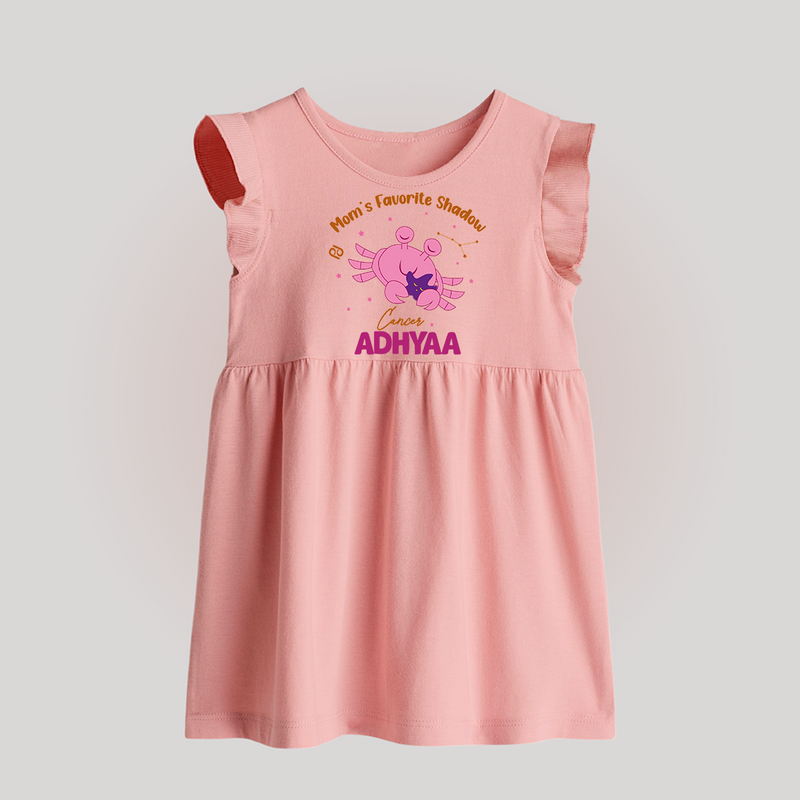 Mom's Favorite Shadow Cancer Baby Frock | Personalized Cancer Baby Frock for Your Little Shadow - BABY PINK - 0 - 3 Months Old (Chest 17")