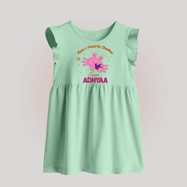 Mom's Favorite Shadow Cancer Baby Frock | Personalized Cancer Baby Frock for Your Little Shadow - MINT GREEN - 0 - 3 Months Old (Chest 17")