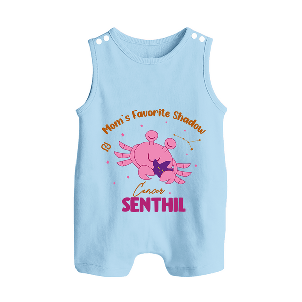 Mom's Favorite Shadow Cancer Romper Suit / Sleeveless Romper | Personalized Cancer Baby Romper Suit / Sleeveless Romper for Your Little Shadow - BABY BLUE - 0 - 5 Months Old (Chest 18")