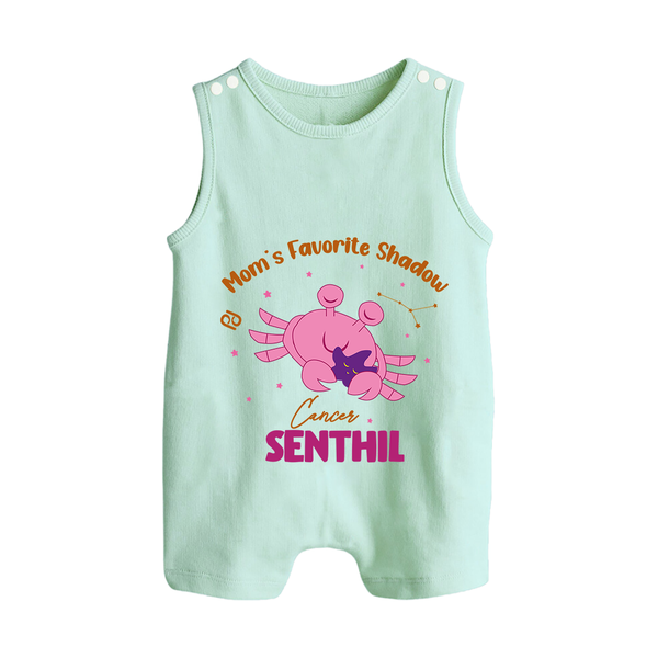 Mom's Favorite Shadow Cancer Romper Suit / Sleeveless Romper | Personalized Cancer Baby Romper Suit / Sleeveless Romper for Your Little Shadow - MINT GREEN - 0 - 5 Months Old (Chest 18")