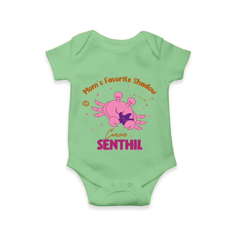 Mom's Favorite Shadow Cancer Romper / Onesie | Personalized Cancer Baby Romper / Onesie for Your Little Shadow - GREEN - New Born (Chest 14")