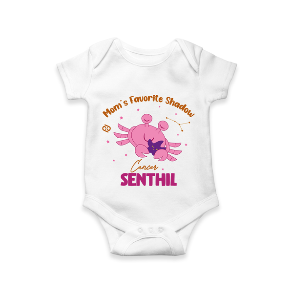 Mom's Favorite Shadow Cancer Romper / Onesie | Personalized Cancer Baby Romper / Onesie for Your Little Shadow - WHITE - New Born (Chest 14")