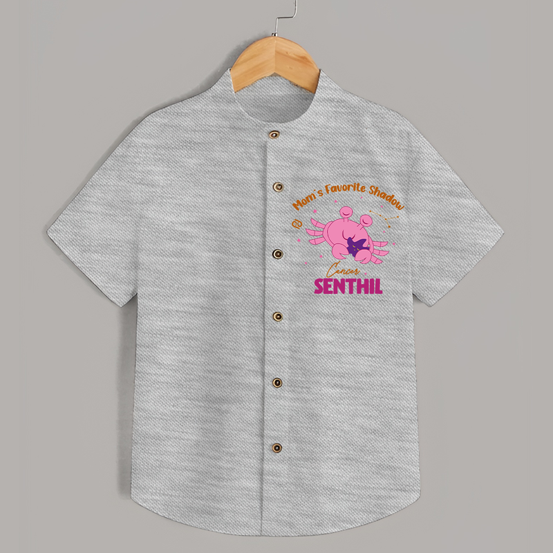 Mom's Favorite Shadow Cancer Shirt | Personalized Cancer Baby Shirt for Your Little Shadow - GREY - 0 - 6 Months Old (Chest 23")