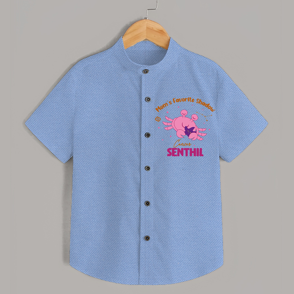 Mom's Favorite Shadow Cancer Shirt | Personalized Cancer Baby Shirt for Your Little Shadow - SKY BLUE - 0 - 6 Months Old (Chest 23")