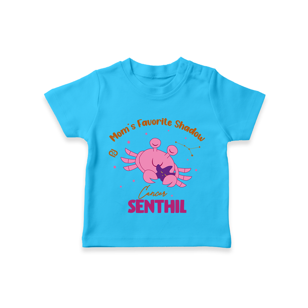 Mom's Favorite Shadow Cancer T-Shirt | Personalized Cancer Baby T-Shirt for Your Little Shadow - SKY BLUE - 0-5 Months Old (Chest 17")