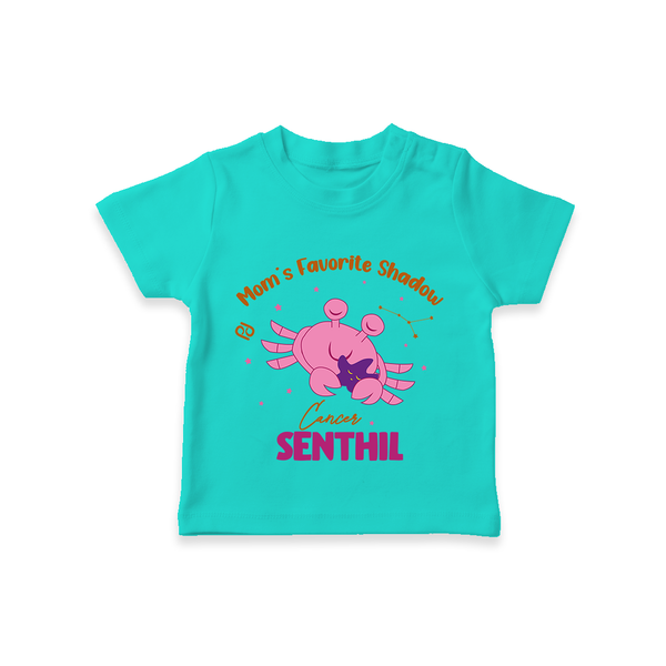 Mom's Favorite Shadow Cancer T-Shirt | Personalized Cancer Baby T-Shirt for Your Little Shadow - TEAL - 0-5 Months Old (Chest 17")