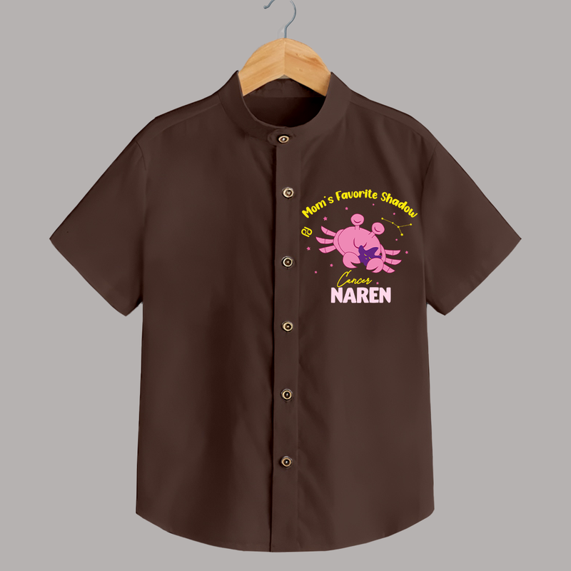 Mom's Favorite Shadow Cancer Shirt | Personalized Cancer Baby Shirt for Your Little Shadow - CHOCOLATE BROWN - 0 - 6 Months Old (Chest 23")