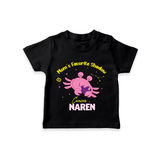 Mom's Favorite Shadow Cancer T-Shirt | Personalized Cancer Baby T-Shirt for Your Little Shadow - BLACK - 0-5 Months Old (Chest 17")