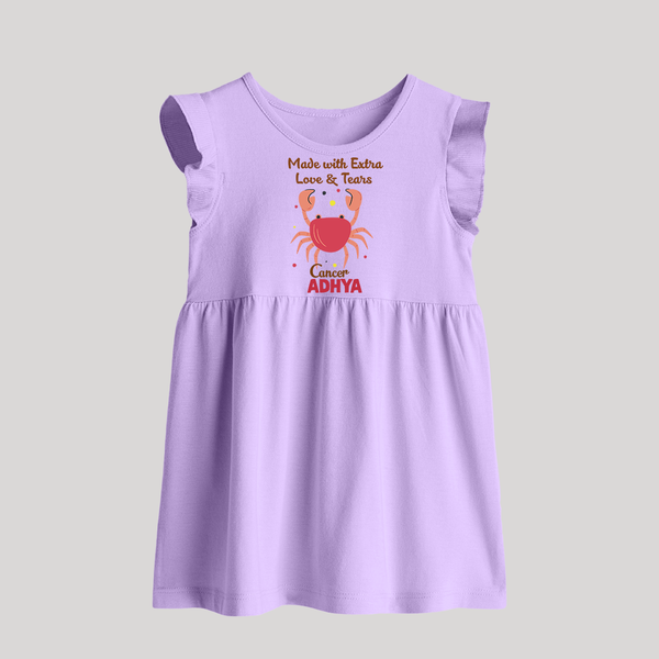 Made With Extra Love And Tears Cancer Baby Frock | Custom Cancer Baby Frock for Your Little One - LILAC - 0 - 3 Months Old (Chest 17")