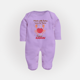 Made With Extra Love And Tears Cancer Sleepsuit / Full Sleeve Bodysuit | Custom Cancer Sleepsuit / Full Sleeve Bodysuit for Your Little One - LILAC - New Born (Chest 7.5")