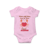 Made With Extra Love And Tears Cancer Romper / Onesie | Custom Cancer Romper / Onesie for Your Little One - BABY PINK - New Born (Chest 14")
