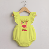 Made With Extra Love And Tears Cancer Romper Frock | Custom Cancer Romper Frock for Your Little One - PASTEL YELLOW - 0 - 3 Months Old (Chest 19")