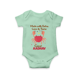 Made With Extra Love And Tears Cancer Romper / Onesie | Custom Cancer Romper / Onesie for Your Little One - MINT GREEN - New Born (Chest 14")