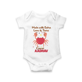 Made With Extra Love And Tears Cancer Romper / Onesie | Custom Cancer Romper / Onesie for Your Little One - WHITE - New Born (Chest 14")