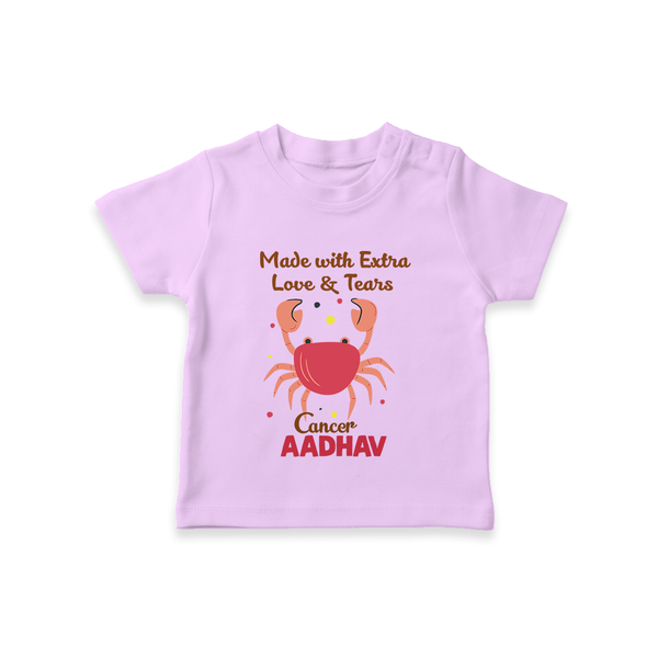 Made With Extra Love And Tears Cancer T-Shirt | Custom Cancer T-Shirt for Your Little One - LILAC - 0-5 Months Old (Chest 17")