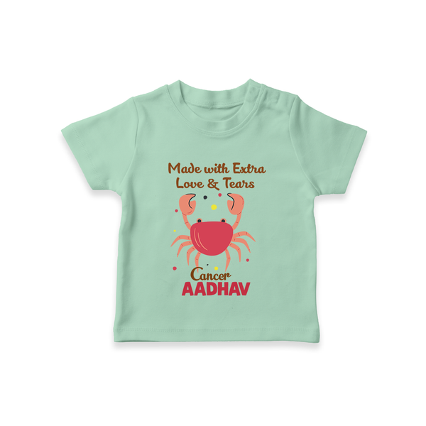 Made With Extra Love And Tears Cancer T-Shirt | Custom Cancer T-Shirt for Your Little One - MINT GREEN - 0-5 Months Old (Chest 17")