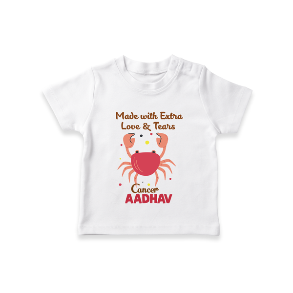 Made With Extra Love And Tears Cancer T-Shirt | Custom Cancer T-Shirt for Your Little One - WHITE - 0-5 Months Old (Chest 17")