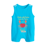 Made With Extra Love And Tears Cancer Romper Suit / Sleeveless Romper | Custom Cancer Romper Suit / Sleeveless Romper for Your Little One - SKY BLUE - 0 - 5 Months Old (Chest 18")