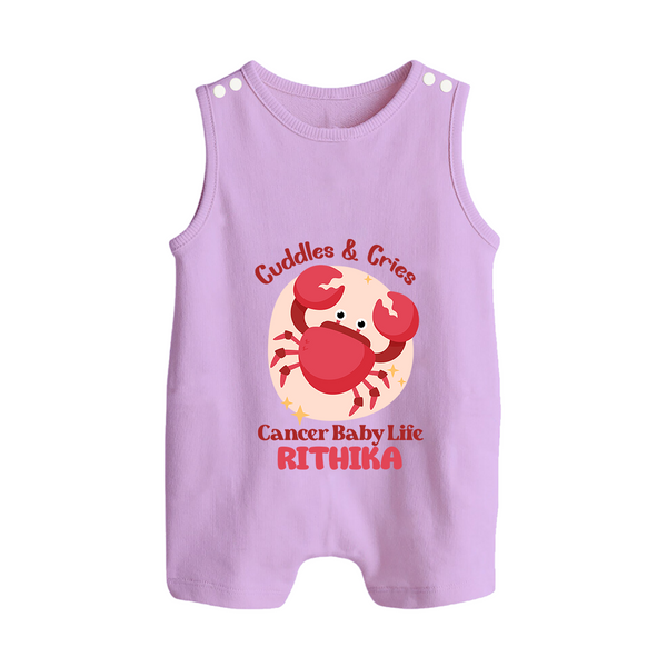 Cuddles And Cries Cancer Baby Life Romper Suit / Sleeveless Romper | Personalized Cancer Romper Suit / Sleeveless Romper for Your Cuddly Baby - LILAC - 0 - 5 Months Old (Chest 18")