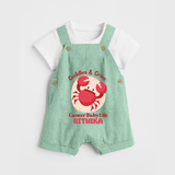 Cuddles And Cries Cancer Baby Life Dungaree Set | Personalized Cancer Dungaree Set for Your Cuddly Baby - MINT GREEN - 0 - 5 Months Old (Chest 18")