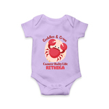 Cuddles And Cries Cancer Baby Life Romper / Onesie | Personalized Cancer Romper / Onesie for Your Cuddly Baby - LILAC - New Born (Chest 14")